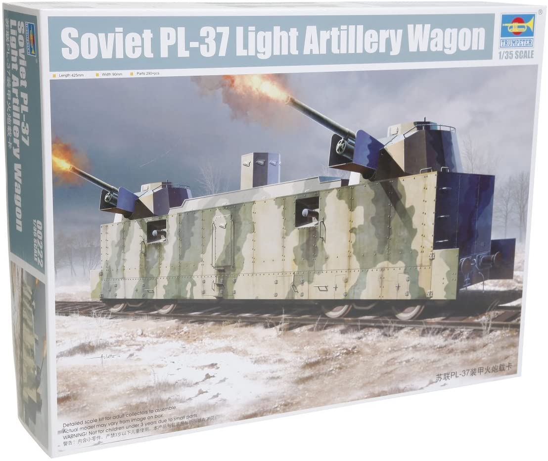 Trumpeter 222 - PL37 soviético artillería Ligera (Rail) Carro - Escala 1:35